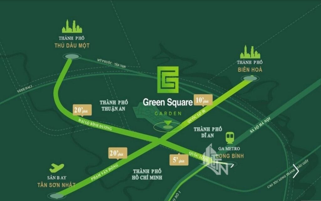 vị trí dự án green square garden