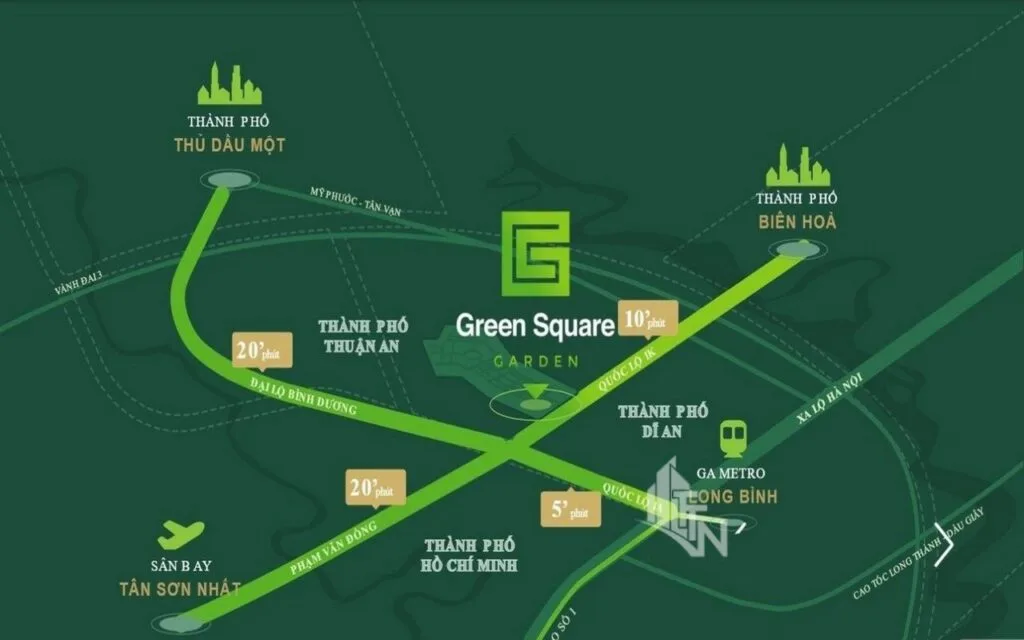vị trí dự án green square garden
